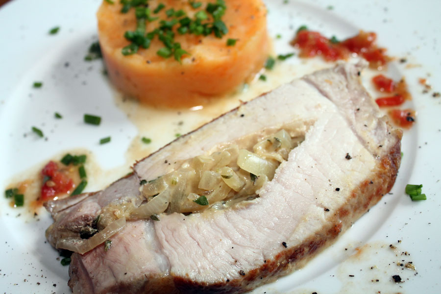 Gefülltes Schweinekotelett