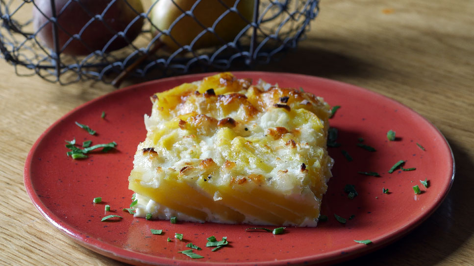 Kartoffelgratin mit Birnen