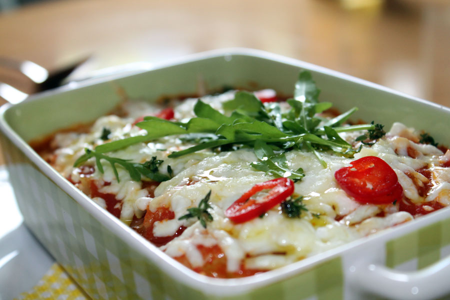 Nudelauflauf aus Risoni-Nudeln