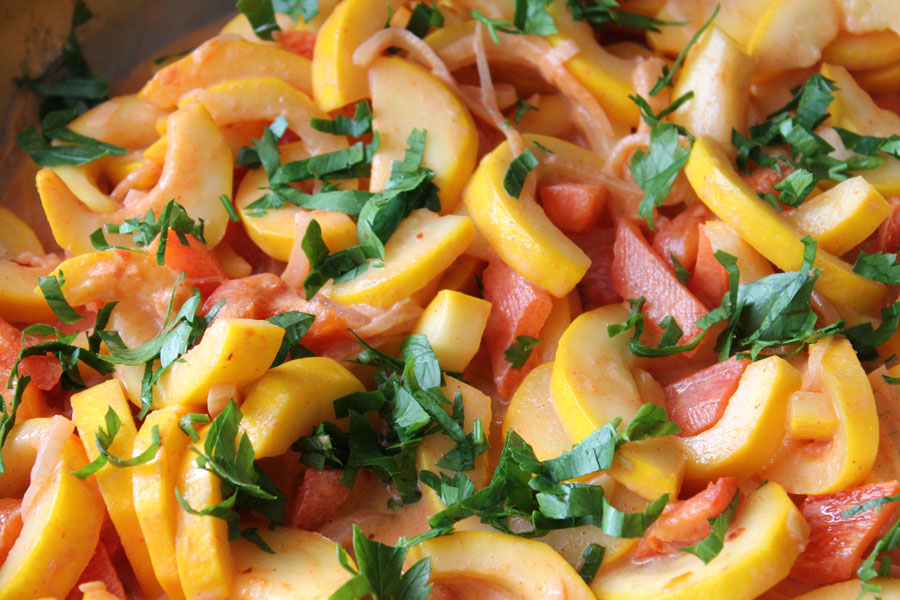 Pfannen Zucchini Gemüse