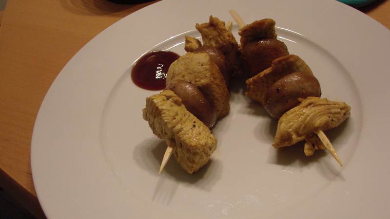 Puten Champignon Spiesse