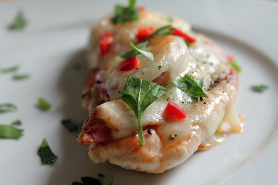 Putenschnitzel überbacken