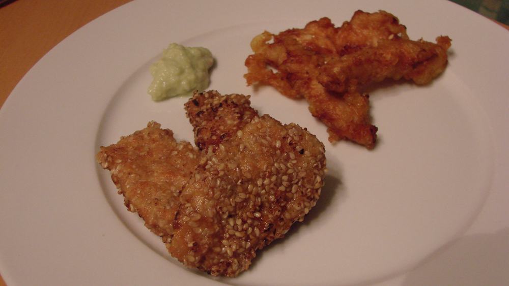 Putenstreifen im Tempurateig und Soja Dip