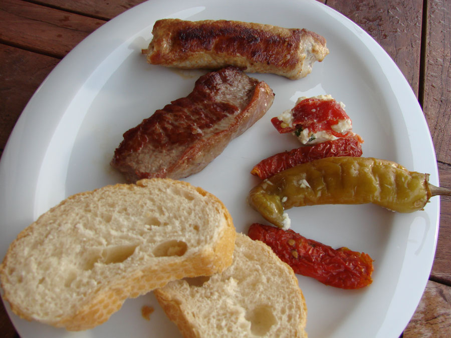 Rumpsteak vom Kalb und gefüllte Minutensteaks