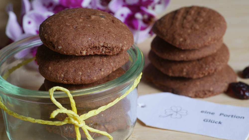 Schokoladenplätzchen mit Cranberries